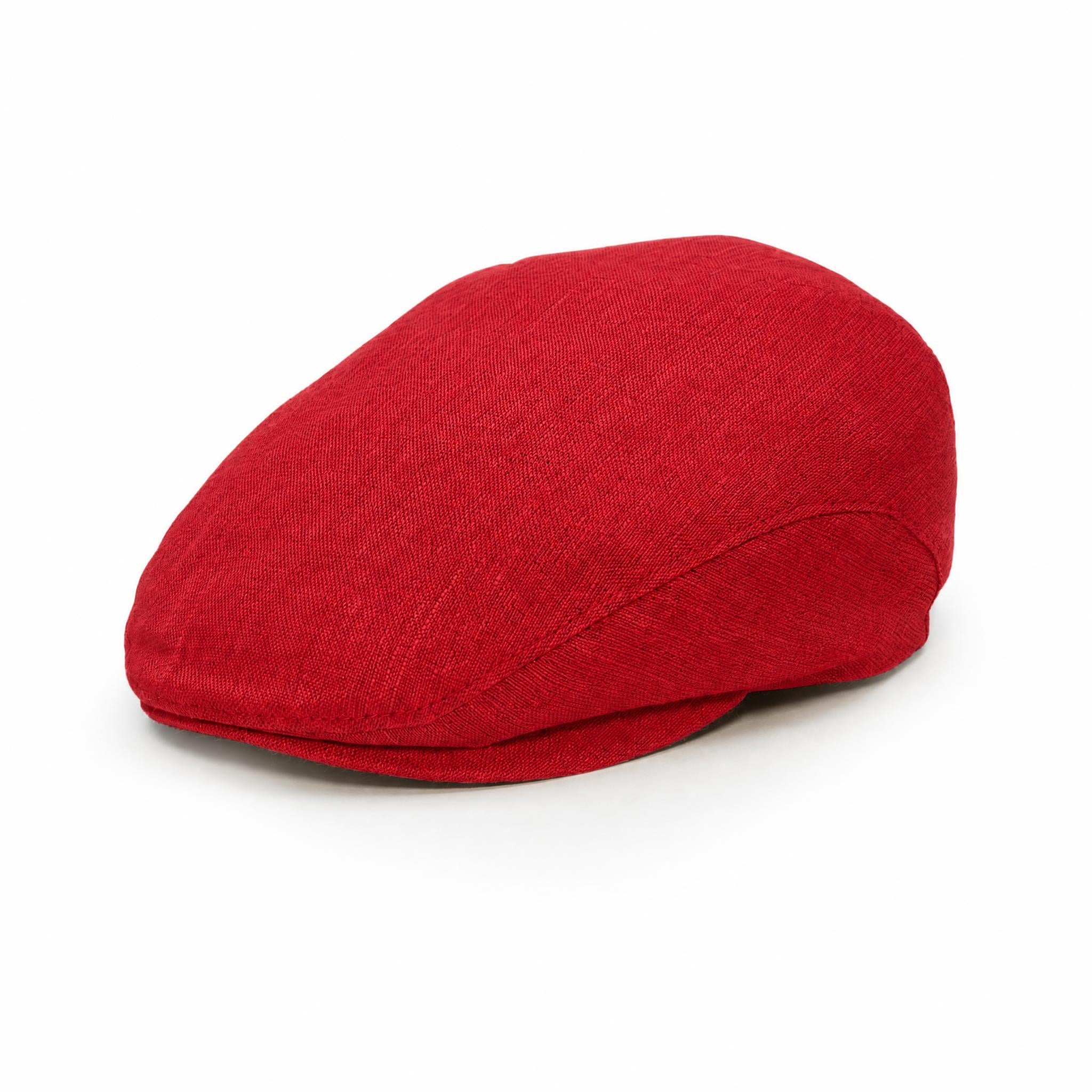 Bold Red - Linen Cap